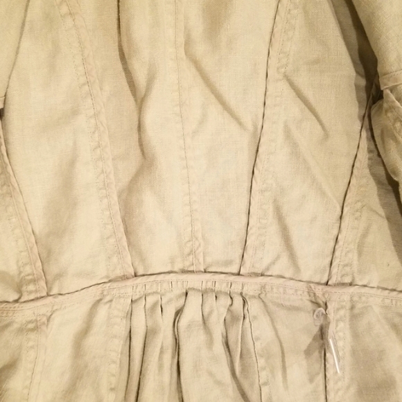 Beige, Vintage-like Light 100% Linen Jacket - Picture 6 of 9